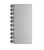 Broschüre mit Metall-Spiralbindung, Endformat DIN lang (105 x 210 mm), 168-seitig