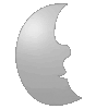 Hartschaumplatte in Mond-Form konturgefräst <br>einseitig 4/0-farbig bedruckt