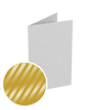 Klapp-Visitenkarten hoch 5/5 farbig mit einseitigem partiellem UV-Lack <br>beidseitig bedruckt (CMYK 4-farbig + 1 Gold-Sonderfarbe)