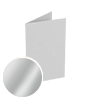 Klapp-Visitenkarten hoch 5/5 farbig mit einseitigem vollflächigem UV-Lack <br>beidseitig bedruckt (CMYK 4-farbig + 1 Silber-Sonderfarbe)