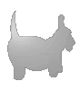 Polystyrolplatte in Hund-Form konturgefräst <br>einseitig 4/0-farbig bedruckt