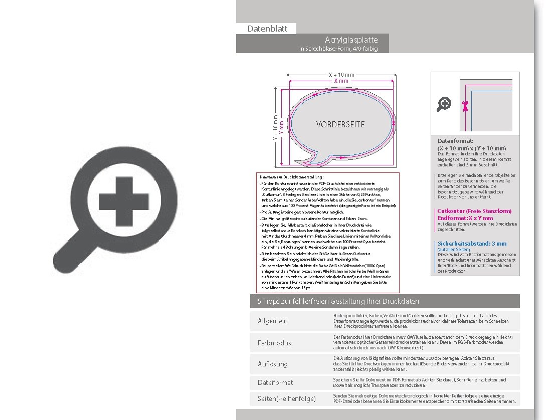 Product Bild acrylplatte_mit_echtglasbeschichtung_in_sprechblase-form_konturgefr__st___einseitig_4_0-farbig_bedruckt