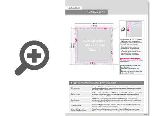 Product Bild getr__nkekarte_mit_2-fach_drahtheftung__endformat_quadrat_14_8_cm_x_14_8_cm__28-seitig