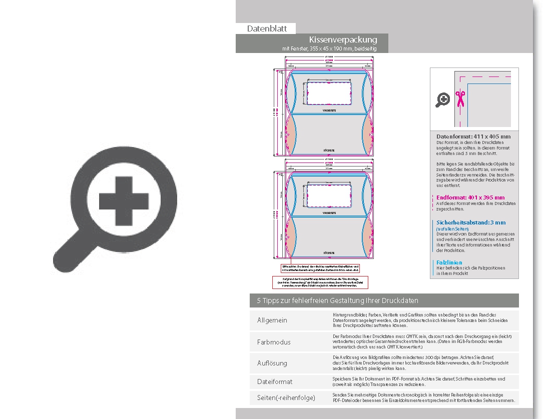 Product Bild kissenverpackung_(35_5_cm_x_4_5_cm_x_19_cm)_beidseitig_bedruckt_5_4-farbig_(cmyk_+_sonderfarbe)_mit_geklebtem_fenster