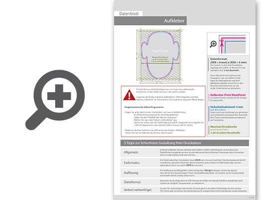 Product Bild wiederabl__sbare_klebefolie_in_kopf-form_konturgeschnitten___einseitig_4_0-farbig_bedruckt