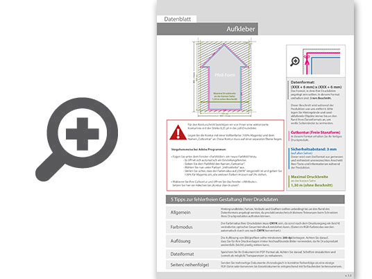 Product Bild wiederabl__sbare_klebefolie_in_pfeil-form_konturgeschnitten___einseitig_4_0-farbig_bedruckt